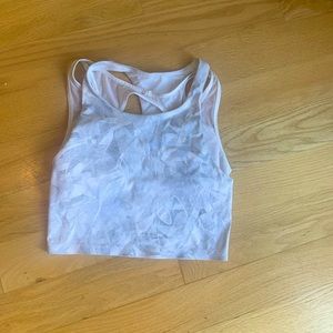 Lululemon cropped workout top.